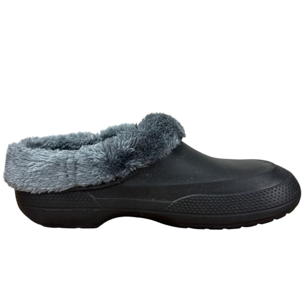 Crocs Classic Lined Clog Charcoal Grey Black Plush Fur Fleece Slipper M12 201661